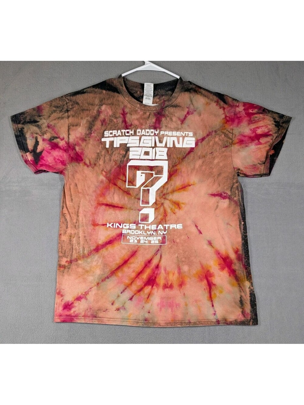 Tipsgiving 2018 Mens Large Tie Dye Scratch Daddy Kings Theatre Concert T Shirt L